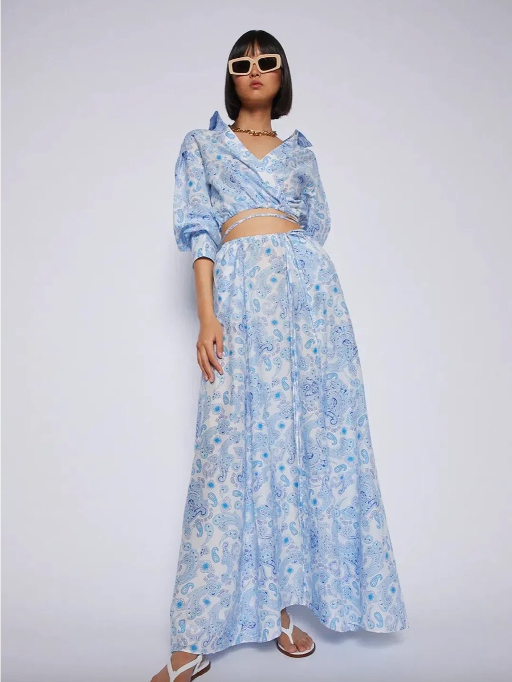 SCANLAN THEODORE AZTEX PAISLEY SET BLUE SIZE 6US NWT